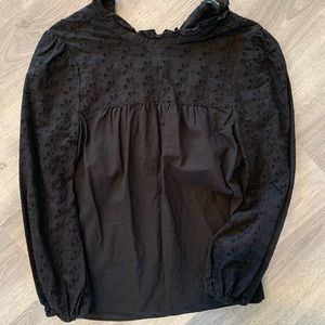 Madewell black peasant top xxs